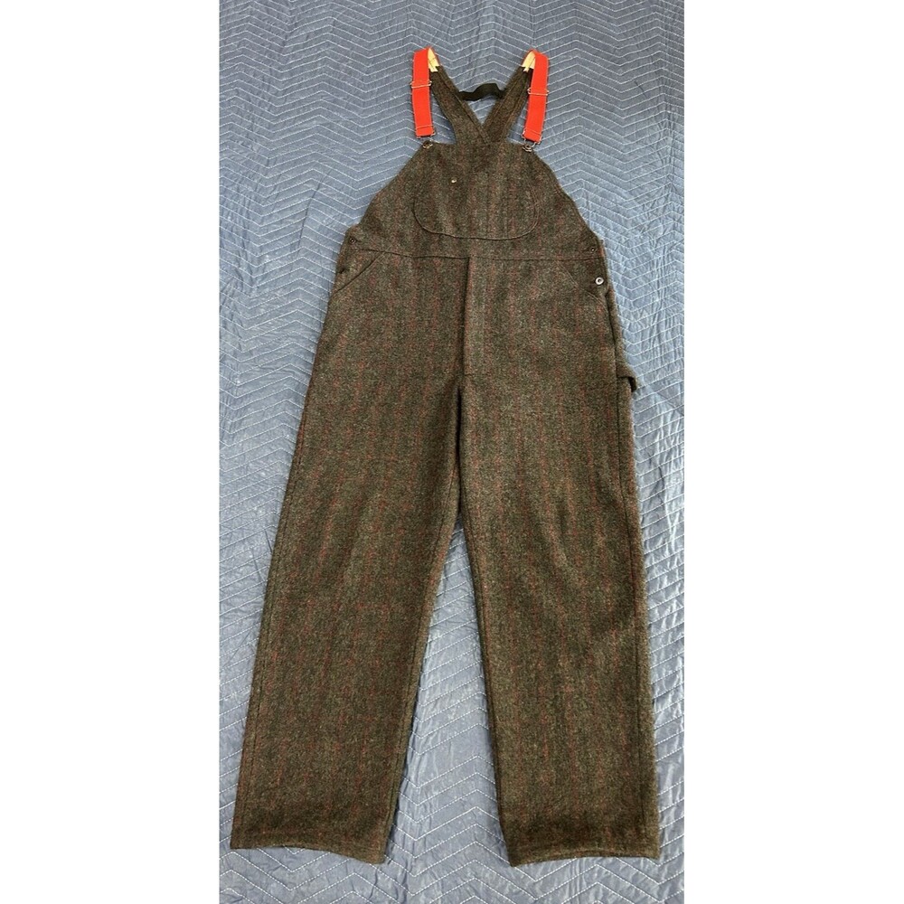 Vtg Woolrich Malone Overalls 1994 Heavy Wool Blend Size L Mens Hunting USA B8